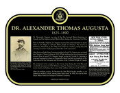 Dr. Alexander Thomas Augusta (1825-1890) Commemorative plaque, 2022.