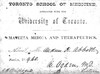 Toronto School of Medicine pass used by Dr. Anderson Abbott for admission to university lectures, 1859. Toronto Public Library.
