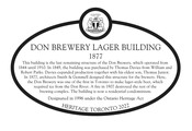 Don Brewery Lager Building Heritage Property plaque, 2022.
