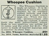 Early whoopee cushion advertisement in the Johnson Smith & Co. catalogue, 1931.