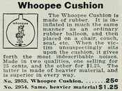 Early whoopee cushion advertisement in the Johnson Smith & Co. catalogue, 1931.