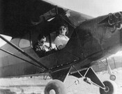 Violet Milstead Warren in a Taylor Cub plane at Barker Field, Toronto, 1939. Courtesy of Marilyn Dickson.