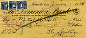 Insurance cheque signed by Ed Mirvish during the Sport Bar years, January 3, 1945. Courtesy of the Mirvish family.
