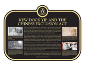 Kew Dock Yip and the Chinese Exclusion Act Commemorative plaque, 2022.