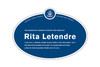 Rita Letendre (1928-2021) Legacy plaque, 2022.
