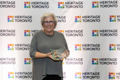 Kate Marshall, recipient of the Volunteer Service Award at the Heritage Toronto Awards, October 17, 2022. Image by Ashley Duffus.

