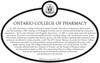 Ontario College of Pharmacy Commemorative plaque, 2023.