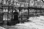 The Osgoode Hall kissing gates in the 1950s.