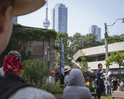 Toronto's First Chinatown plaque unveiling and tour, Nathan Phillips Square. July 1, 2023. Image by Johnny Wu.