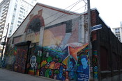 Mural at the rear of 12 Alexander St., 2023. Image by Thomas Sayers.