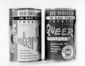 Ads for Rhubarb and Queer Culture, circa 1991.  Courtesy of Buddies in Bad Times Theatre.