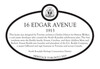 Heritage Property Plaque on 16 Edgar Avenue, 2023.