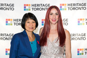 Mayor Olivia Chow and Liza Chalaidopoulos, Heritage Toronto Awards, October 30, 2023. Image by Herman Custodio.