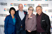 Mayor Olivia Chow, Councillor Brad Bradford, Executive Director Allison Bain, and Councillor Anthony Peruzza, Heritage Toronto Awards, October 30, 2023. Image by Herman Custodio.