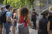 Tour participants at the Inglenook Community School, Being Black on King, July 22, 2023. Image by Johnny Wu.