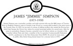 James "Jimmie" Simpson Commemorative plaque, 2018.