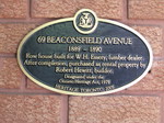 69 Beaconsfield Avenue Heritage Property Plaque, 2005