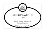 34 Elgin Avenue Heritage Property Plaque, 2006