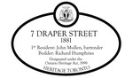 7 Draper Street Heritage Property Plaque, 2007