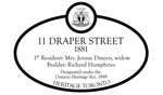 11 Draper Street Heritage Property Plaque, 2007