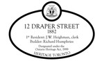 12 Draper Street Heritage Property Plaque, 2007