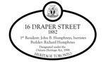 16 Draper Street Heritage Property Plaque, 2007