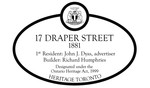 17 Draper Street Heritage Property Plaque, 2007