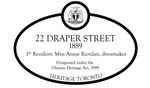 22 Draper Street Heritage Property Plaque, 2007