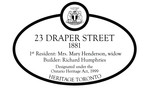 23 Draper Street Heritage Property Plaque, 2007
