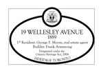19 Wellesley Ave Heritage Property Plaque, 2008