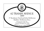 62 Tranby Avenue Heritage Property Plaque, 2008