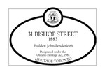 31 Bishop Street Heritage Property Plaque, 2008