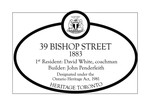 39 Bishop Street Heritage Property Plaque, 2008
