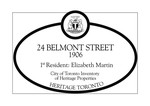 24 Belmont Street Heritage Property Plaque, 2010