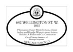 642 Wellington St. W. Heritage Property Plaque, 2010