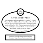 McGill Street Arch Commemorative Plaque, 2011