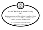 Adams Bros. Harness Manufacturing Company Commemorative Plaque, 2011