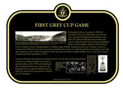First Grey Cup Game Commemorative Plaque, 2012
