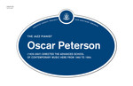 Oscar Peterson Legacy Plaque, 2012. (DEACCESSIONED)