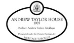 Andrew Taylor House Heritage Property Plaque, 2012