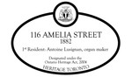 116 Amelia Street Heritage Property Plaque, 2012
