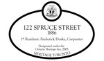 122 Spruce Street Heritage Property Plaque, 2012