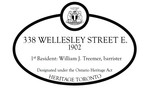 338 Wellesley Street E. Heritage Property Plaque, 2012