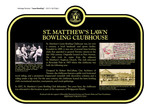 St. Matthew's Lawn Bowling Clubhouse Commemorative Plaque, 2014