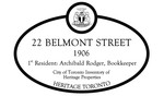 22 Belmont Heritage Property Plaque, 2015