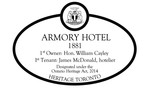 Armory Hotel 1881 Heritage Property Plaque, 2015