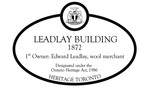 Leadly Building Heritage Property Plaque, 2015