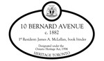 10 Bernard Heritage Property Plaque, 2016