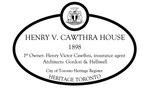 Henry V. Cawthra House Heritage Property Plaque, 2016