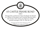 65 Castle Frank Road Heritage Property Plaque, 2016